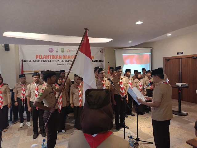 Pertama di Riau, Saka Adhyasta Pemilu Kwarcab Pekanbaru Resmi Dilantik